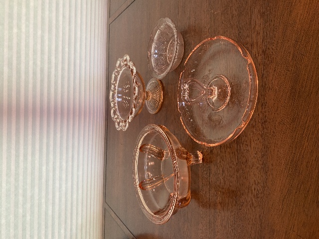 SET(4) VINTAGE Pink Depression Glass Dishes