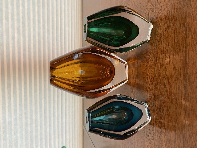 STUNNING SET(3) KOSTA BODA VENTANA Multicolored Vases By MONA MORALES-SCHILDT