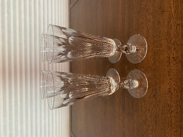 STUNNING VTG SET(4) WATERFORD Crystal GLENCREE Champagne Flutes SIGNED 7.75"H