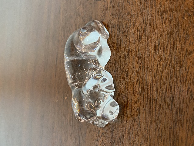 ADORABLE VTG Princess House Lead Crystal Laying Dog Figurine 4"L