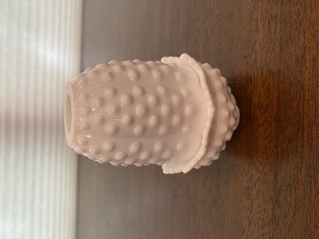 BEAUTIFUL VTG FENTON White Milk Glass Hobnail Fairy Lamp Candle Holder 4.5"H