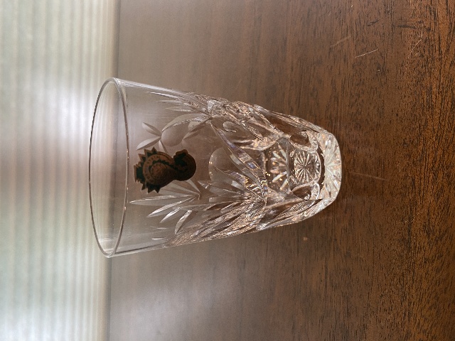 STUNNING VTG WATERFORD Crystal ASHLING Flat Tumbler W/LABEL SIGNED 4.5"H