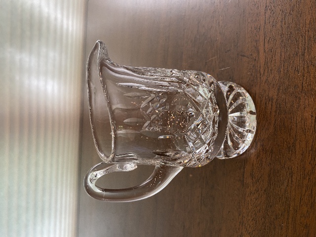 STUNNING VTG WATERFORD Crystal Clear LISMORE Footed Creamer 4.5" SIGNED, IRELAND