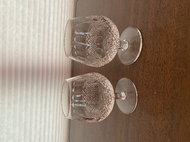 BEAUTIFUL VTG WATERFORD Crystal COLLEEN LARGE Brandy Glasses SIGNED 5.25"H PAIR