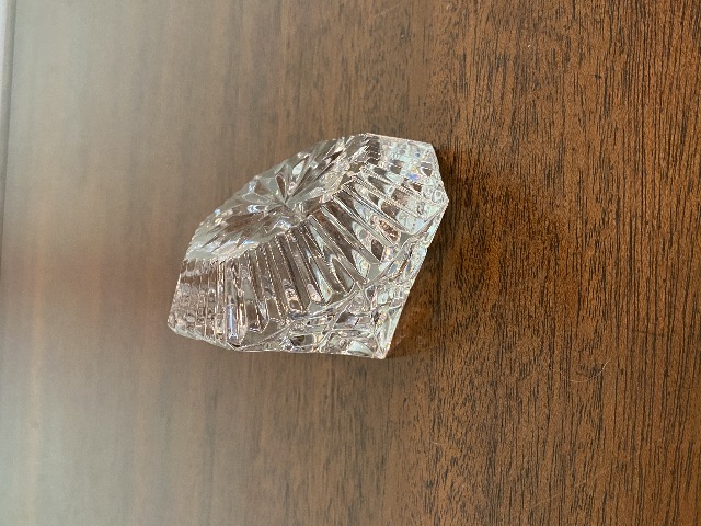 BEAUTIFUL VTG WATERFORD Crystal Faceted Diamond Shape Paperweight 3.25"W SIGNED