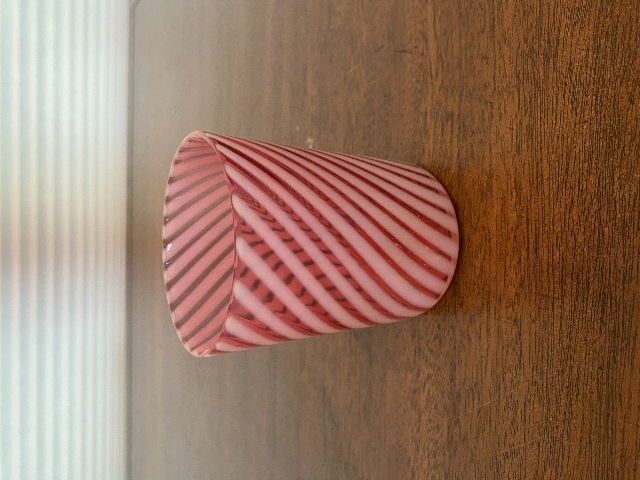 STUNNING ANTIQUE Northwood Cranberry Opalescent Swirl Glass Tumbler 3.75"H