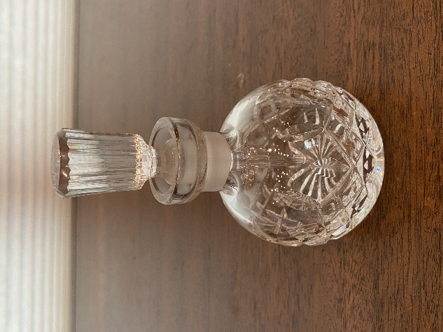 STUNNING WATERFORD LISMORE Round Perfume Bottle W/Dauber 4.75"H SIGNED, IRELAND
