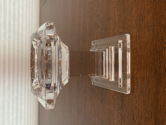 BEAUTIFUL VTG WATERFORD Crystal METROPOLITIAN Pillar Candle Holder SIGNED 5.25"H