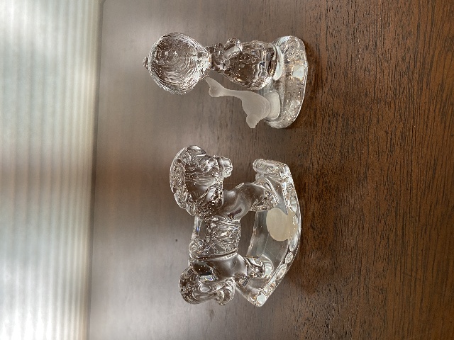PAIR Of VTG Crystal Paperweights (Make A Joyful Noise & Rocking Horse)