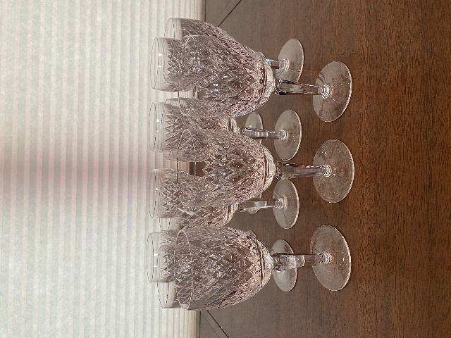 STUNNING VTG SET(11) WATERFORD Crystal SLANE Water Goblets SIGNED 7"H