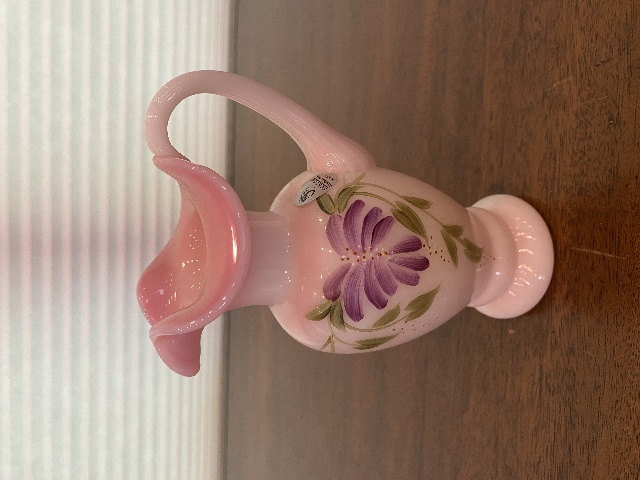 VTG FENTON Rosalene Honor Collection Floral LTD ED #176/2500 Pitcher SIGNED 6.5"