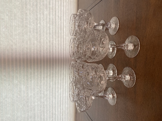 STUNNING SET(10) POLO PLAYER ON HORSEBACK Etched Crystal Champagne Glasses 6"H