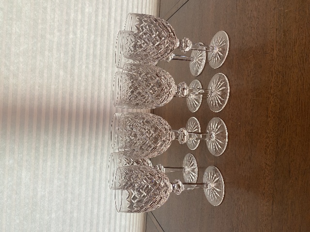 STUNNING SET(8) VTG WATERFORD Crystal POWERSCOURT Water Goblets 7.5"H SIGNED
