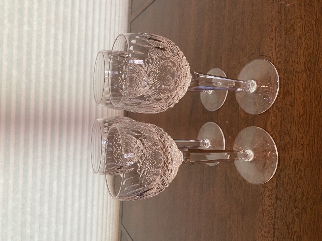 STUNNING SET(4) VTG WATERFORD Crystal COLLEEN Hock Wine Glasses 7.5"H SIGNED