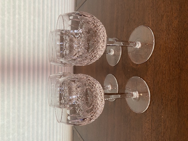 STUNNING SET(4) RARE VTG WATERFORD Crystal COLLEEN OVERSIZE Wine Glasses 7.75"H