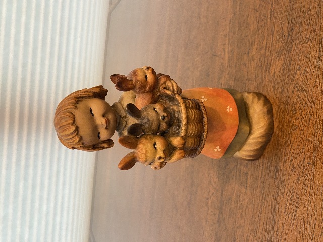 VTG ANRI FERRANDIZ BASKET OF JOY LTD ED #1436/1500 Wood Figurine ITALY 6"H