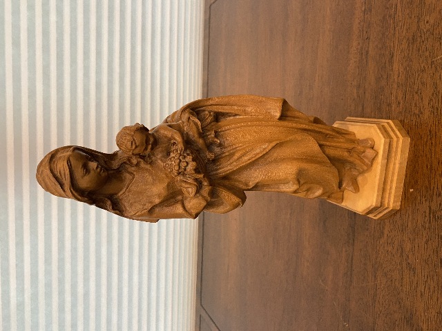 STUNNING VTG DETAILED Wood Carved Madonna & Child Figurine 11.75"H MADE IN ITALY