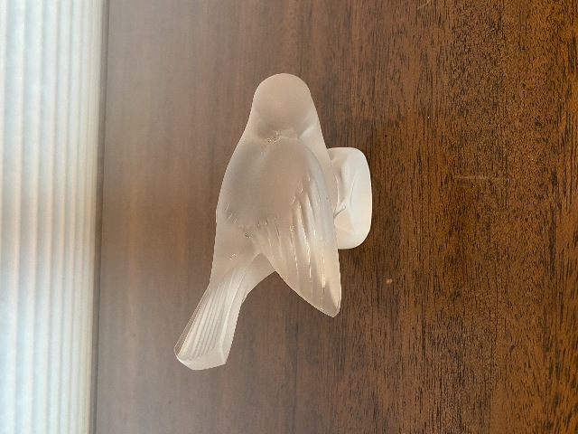STUNNING VTG LALIQUE Crystal Frosted Moineau Croquet Bird Figurine SIGNED 4.5"L