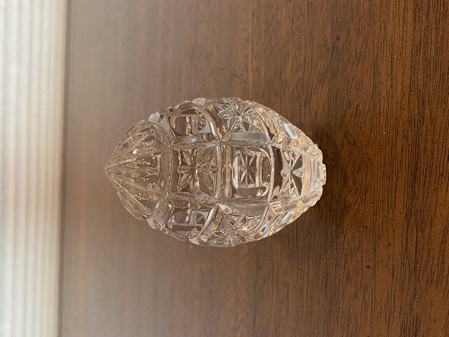 STUNNING Sullivans Crystal Egg Shaped Stars/Circles Paperweight 3.5"H POLAND