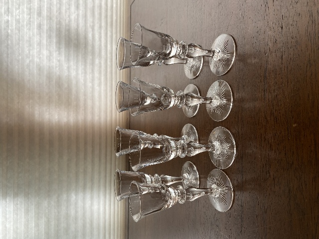 STUNNING SET(8) VTG HAWKES Crystal ALLEGRO Cordial Glasses SIGNED 4.25"H