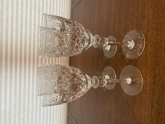 STUNNING SET(4) VTG ROGASKA Crystal GALLIA Water Goblets 9.25"H DISCONTINUED