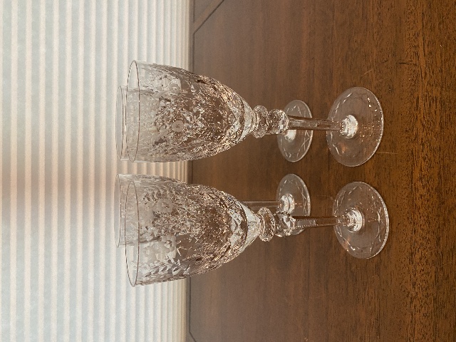 STUNNING SET(4) VTG ROGASKA Crystal GALLIA Wine Glasses 7.75"H DISCONTINUED