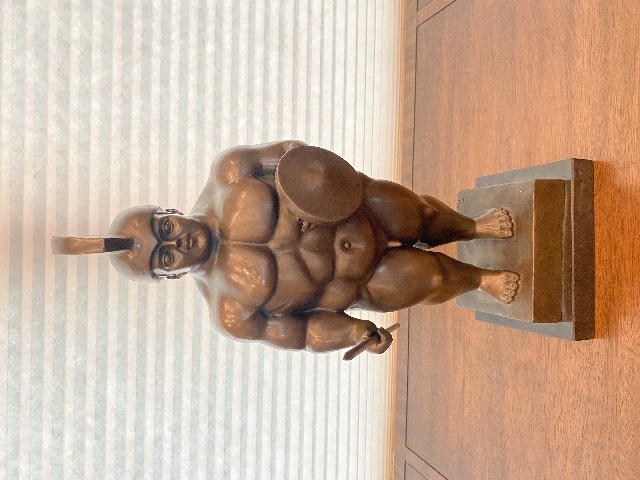 LARGE/HEAVY FERNANDO BOTERO Nude Roman Warrior Art Bronze Sculpture SIGNED 19"H