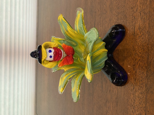 BEAUTIFUL MURANO Multicolored Clown Decorative Bowl/Candy Dish 5.25"H ITALY