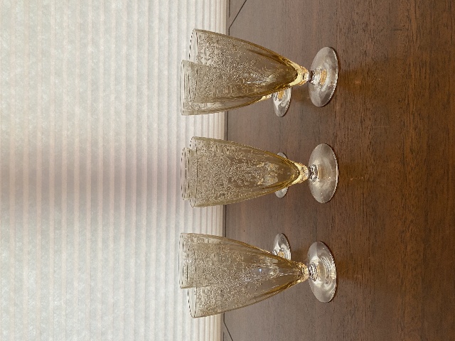 BEAUTIFUL SET(6) Fostoria June TOPAZ Iced Tea Glasses 5.25"H
