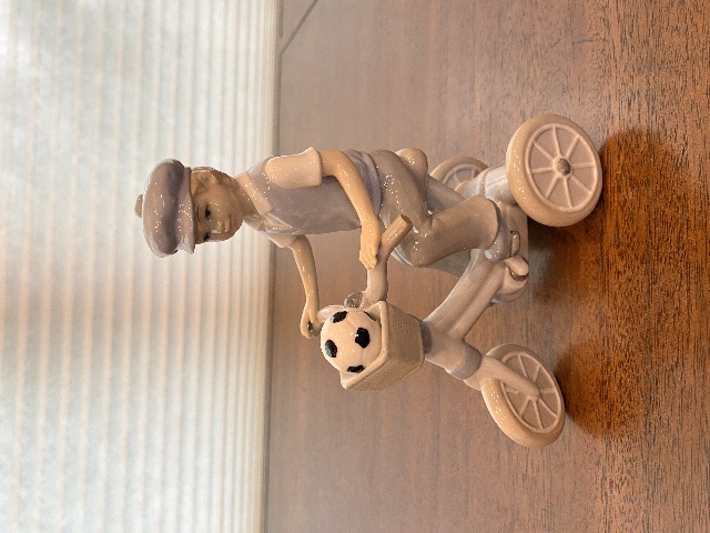 VTG Lesser & Pavey LEONARDO COLLECTION Boy On Bike Glossy Figurine 7"H