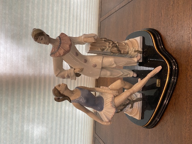 BEAUTIFUL LARGE VTG NADAL Multicolored Ballet Couple Porcelain Figure 14.5"H