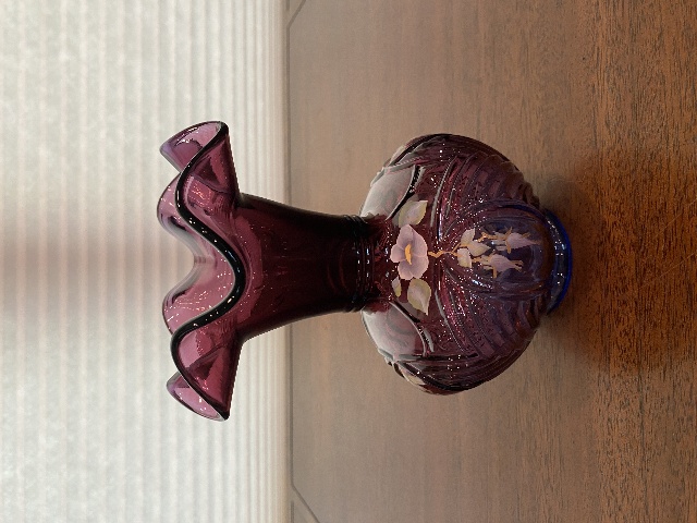 STUNNING FENTON Mulberry HUMMINGBIRD & WILD ROSE LTD ED #525/1250 7.75"H SIGNED