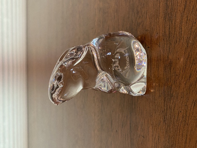 VTG Baccarat Crystal Seated Bunny/Rabbit Paperweight SIGNED FRANCE 3.25"H