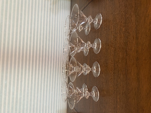 SET(8) VTG STUEBEN PATTERN 7737 Crystal Champagne Glasses SIGNED "S" 4 7/8"H