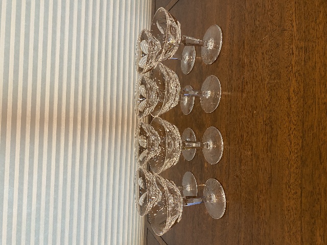 STUNNING SET(8) VTG WATERFORD Crystal SHEILA Tall Sherbet Glasses SIGNED 4.75"H
