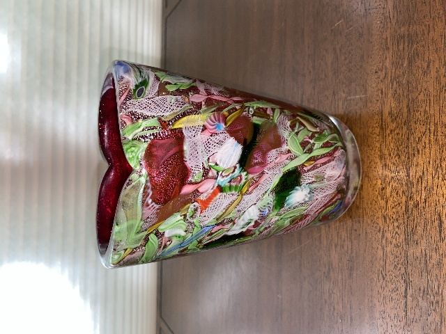 STUNNING AVeM Bizantino Multicolored Millefiori Art Glass Vase 7.75"H ITALY
