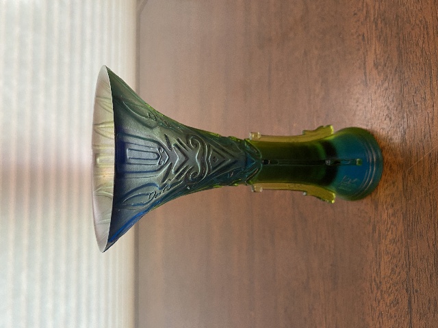 BEAUTIFUL VTG Multicolored Liuligongfang Chinese Art Glass Vase 5.75"H