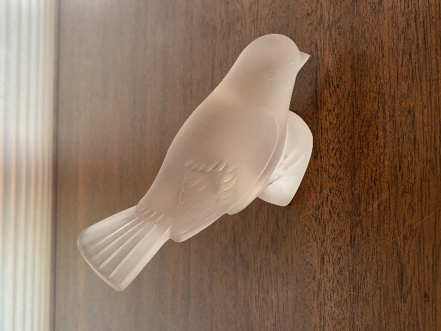 BEAUTIFUL VTG LALIQUE Frosted Crystal Moineau Timide Bird Figurine SIGNED 3.75"H