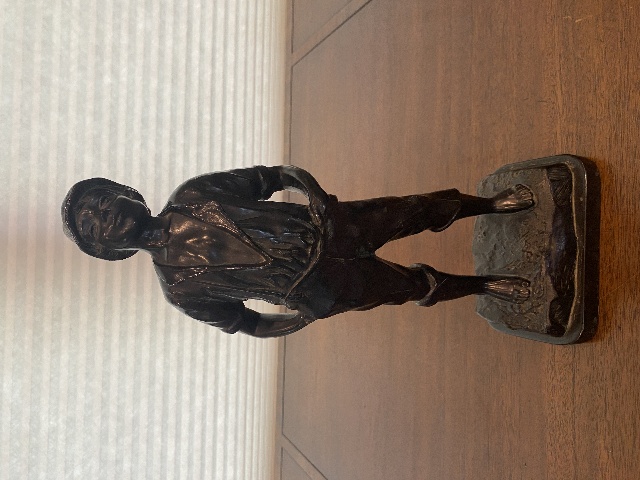 HEAVY Cast Metal Bronze "LE SIFFLEUR" The whistler Sculpture 13.5"H