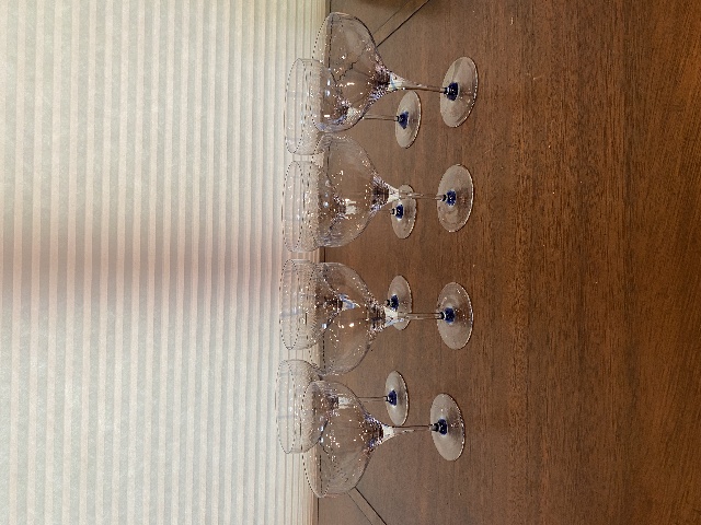 RARE SET(8) BEAUTIFUL VTG Rosenthal Studio Line Ultra Blue Swirl Glasses 5 7/8"H