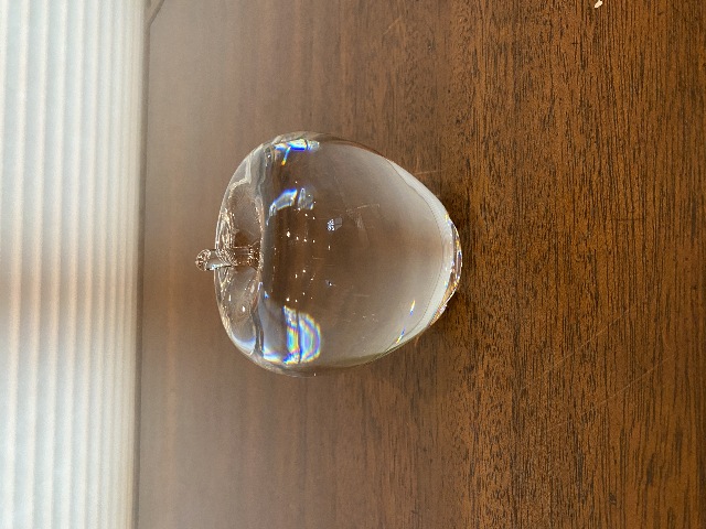STUNNING VTG STEUBEN Life Size Crystal Apple Paperweight SIGNED 3.75"H