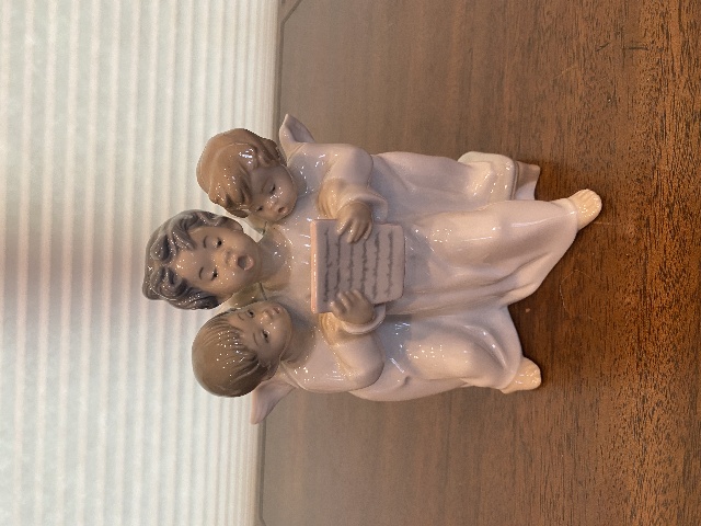 VTG LLADRO ANGELS GROUP Singing Trio Glossy Porcelain Figurine #4542 7"H SPAIN
