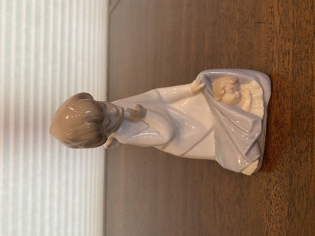 VTG LLADRO ANGEL WITH BABY Glossy Porcelain Figurine #4635 6.75"H SPAIN