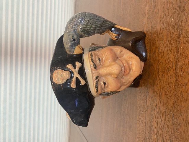 VINTAGE Royal Doulton LONG JOHN SILVER D6335 Character Porcelain Toby Mug 7.25"H