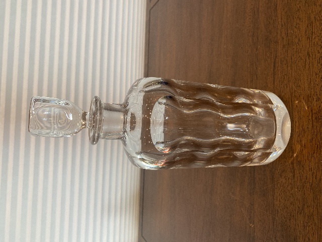 Orrefors SWEDEN Crystal Square Decanter W/Stopper #2508 SIGNED 10"H