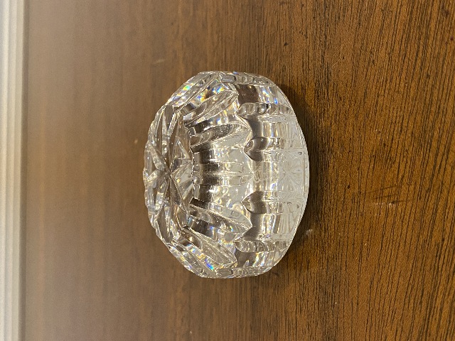 STUNNING VTG WATERFORD Crystal Starburst Paperweight, SIGNED 2.75"W
