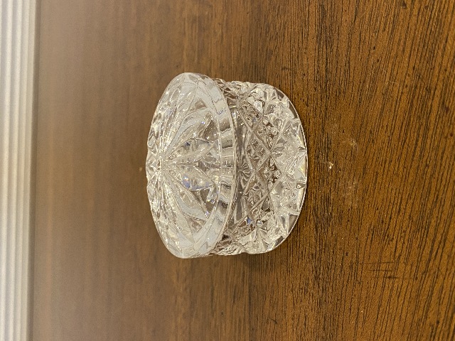 BEAUTIFUL VTG 2001 WATERFORD SOCIETY Crystal Trinket Box SIGNED 2.5"W