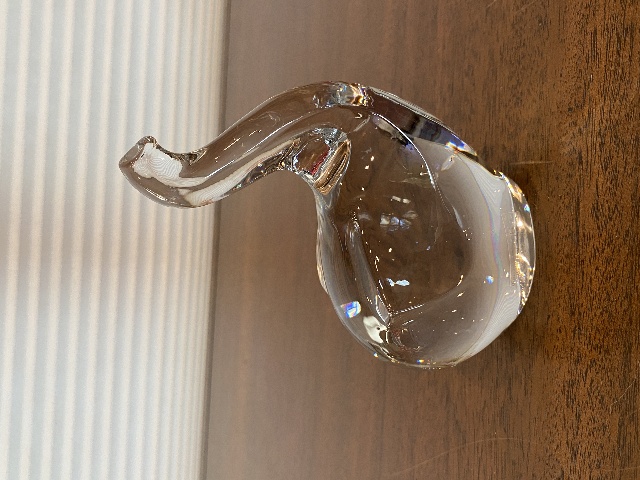 STUNNING The Toscany Collection Crystal TRUNK UP Elephant Figurine W/LABEL 5.75"H