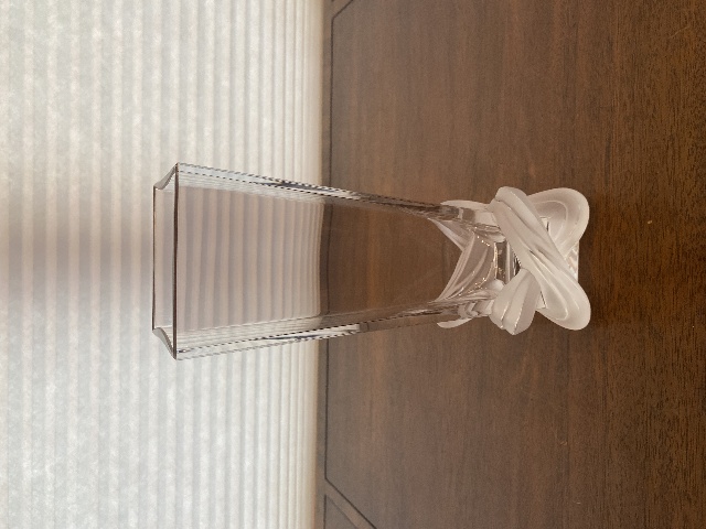 VTG LARGE LALIQUE Frosted Crystal LUCCA Vase SIGNED 11 "H FRANCE