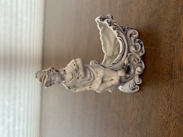 VTG Person On Waves Ceramic Planter 4.75"H